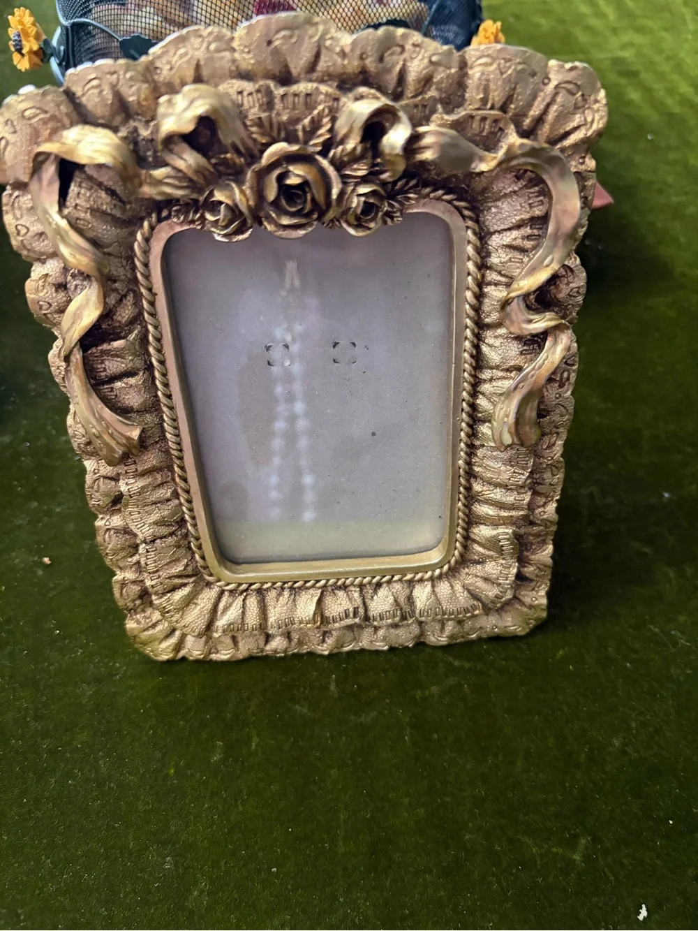 Gold Ornate Floral Tabletop Picture Frame - Classic Home Accent